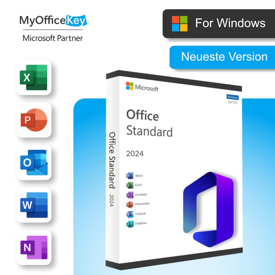 Microsoft Office Standard 2024 Dauerlizenz – neueste Version für Windows | MyOfficeKey – Microsoft Partne