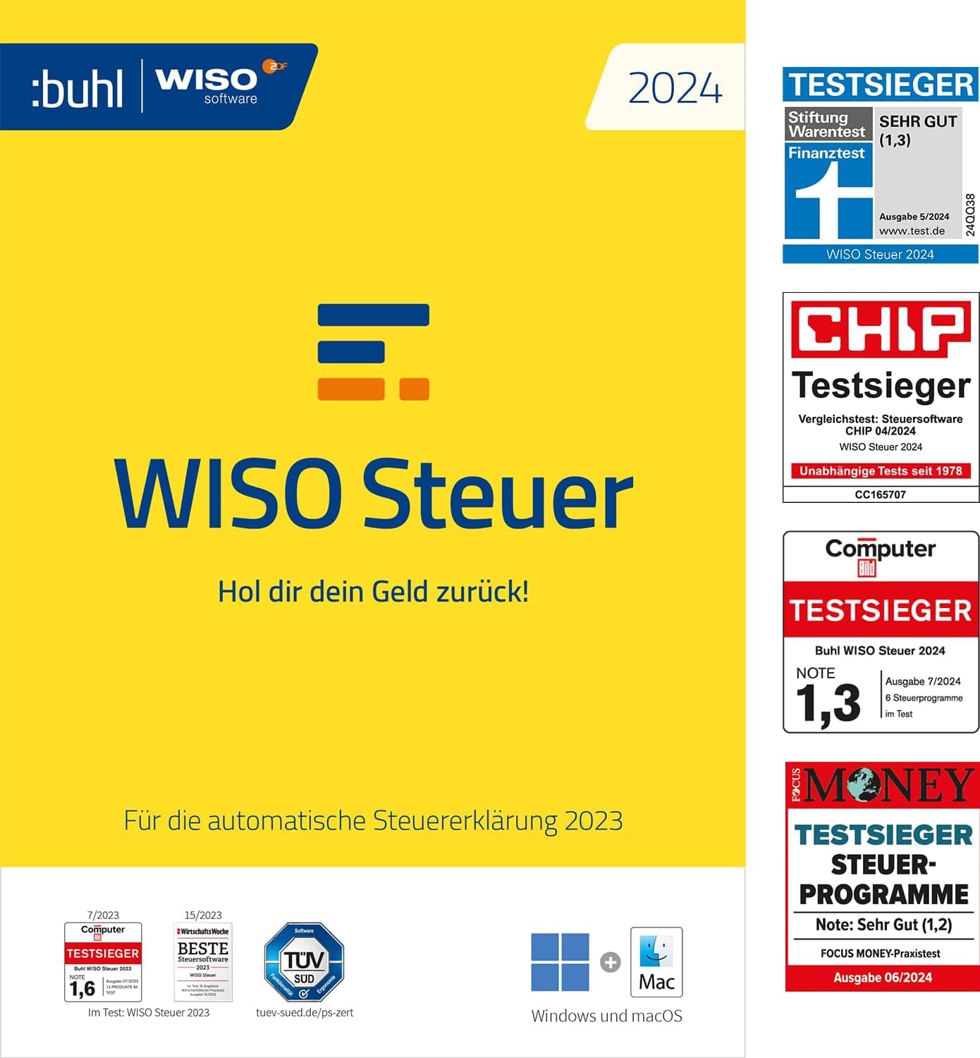 WISO Steuer 2024 (für Steuerjahr 2023) Für Windows, Mac, Smartphones und Tablets